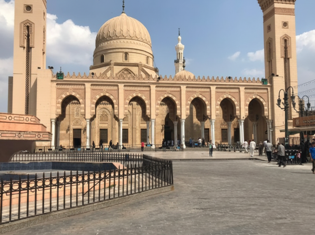 سر الصنعة في مدينة السيد البدوي.. لماذا يرحل الجميع وتبقى "حلاوة طنطا" أيقونة التاريخ والدلتا؟ 8 ساحة مسجد السيد البدوي في مدينة طنطا بمحافظة الغربية وقت الظهيرة