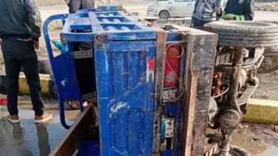 إصابة 10 طلاب علي طريق بسيون