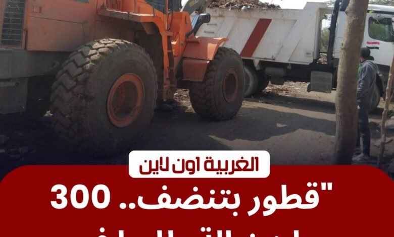محافظ الغربية يخلص قطور من 300 طن مخلفات في حملة مكبرة 1 محافظ الغربية يخلص قطور من 300 طن مخلفات في حملة مكبرة