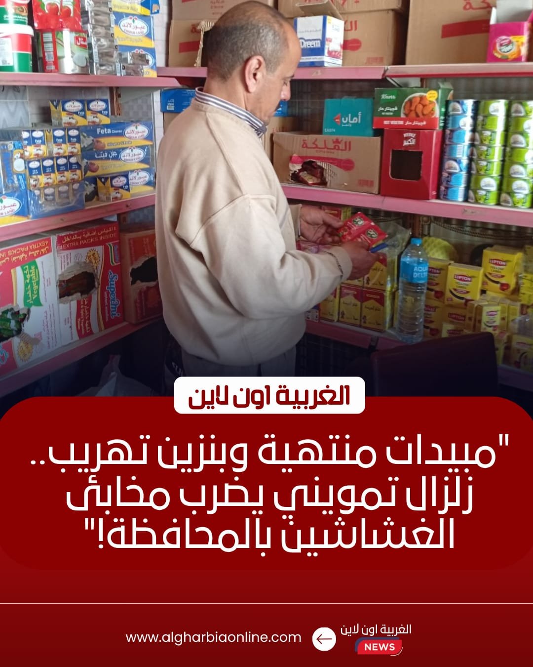 تحرير 55 محضراً وضبط 1.2 طن سلع مخالفة بحملات تموينية في الغربية