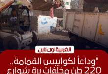 رفع 220 طن مخلفات من 6 بؤر بالغربية