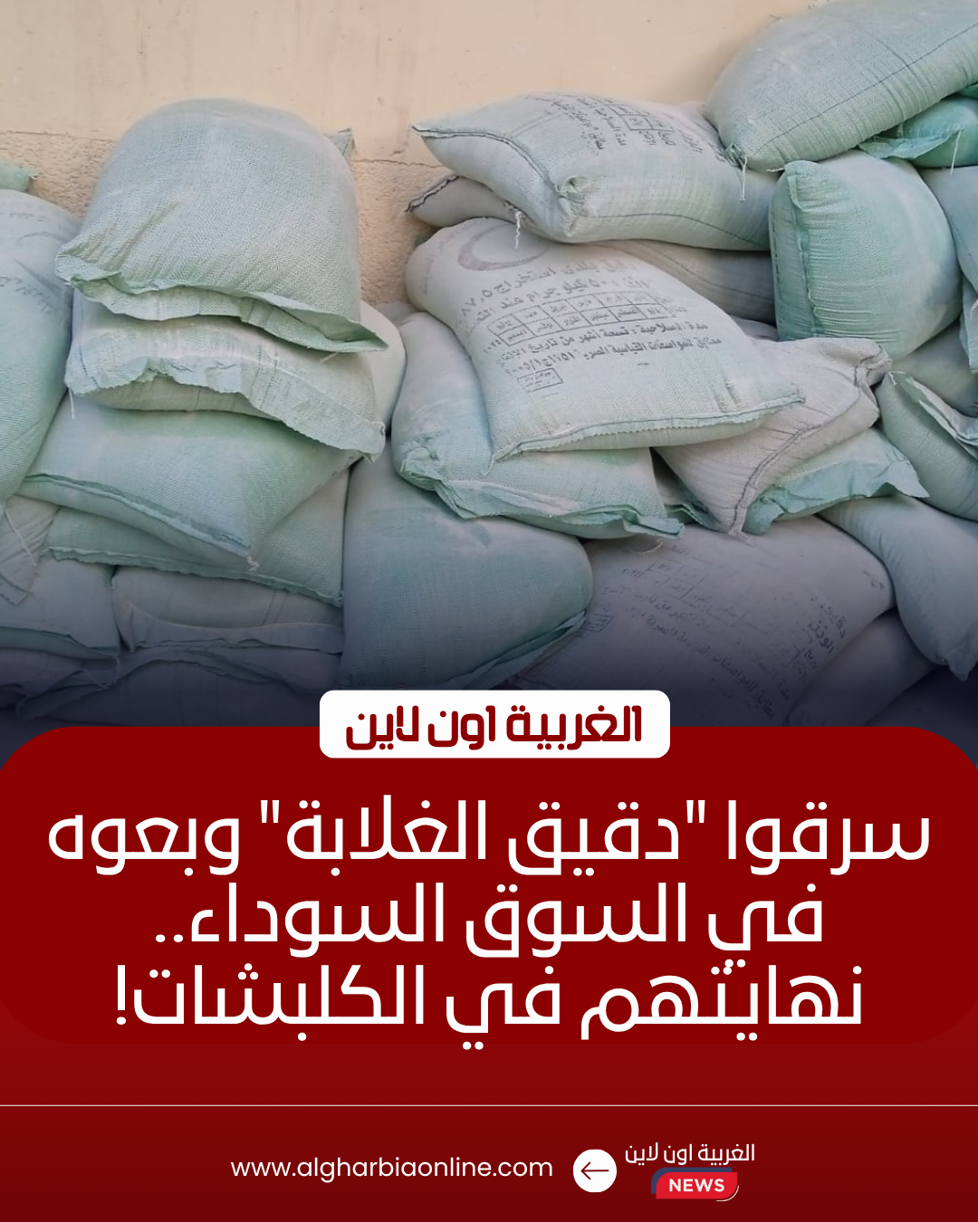 ضبط 4 مخابز استولت على 39 جوال دقيق بلدي في طنطا والمحلة