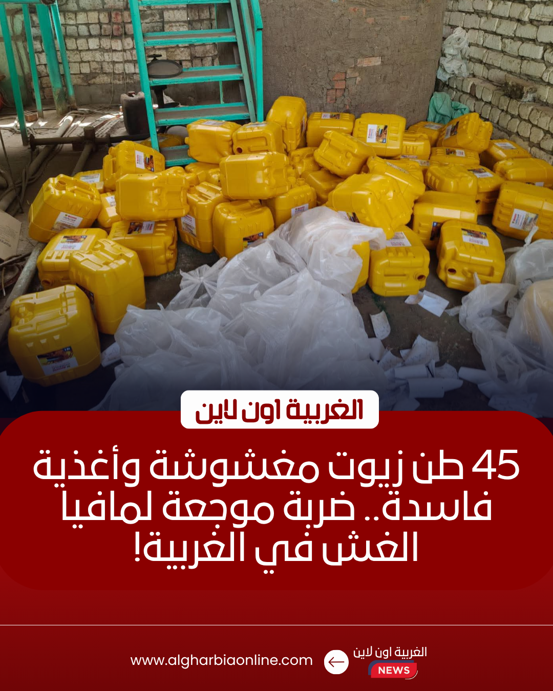 ضبط مصنع زيوت و47 طن سلع مجهولة في حملة مكبرة بالغربية