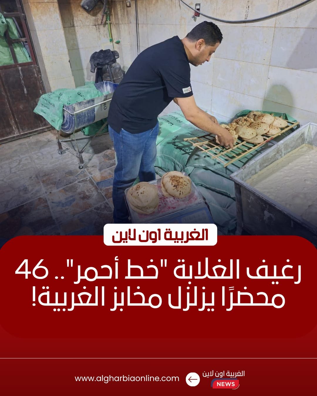 تحرير 46 محضراً لمخابز مخالفة في طنطا والمحلة وكفر الزيات