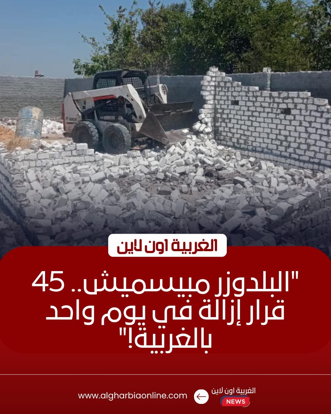 إزالة 45 حالة تعدٍ على الأراضي الزراعية وأملاك الدولة بالغربية