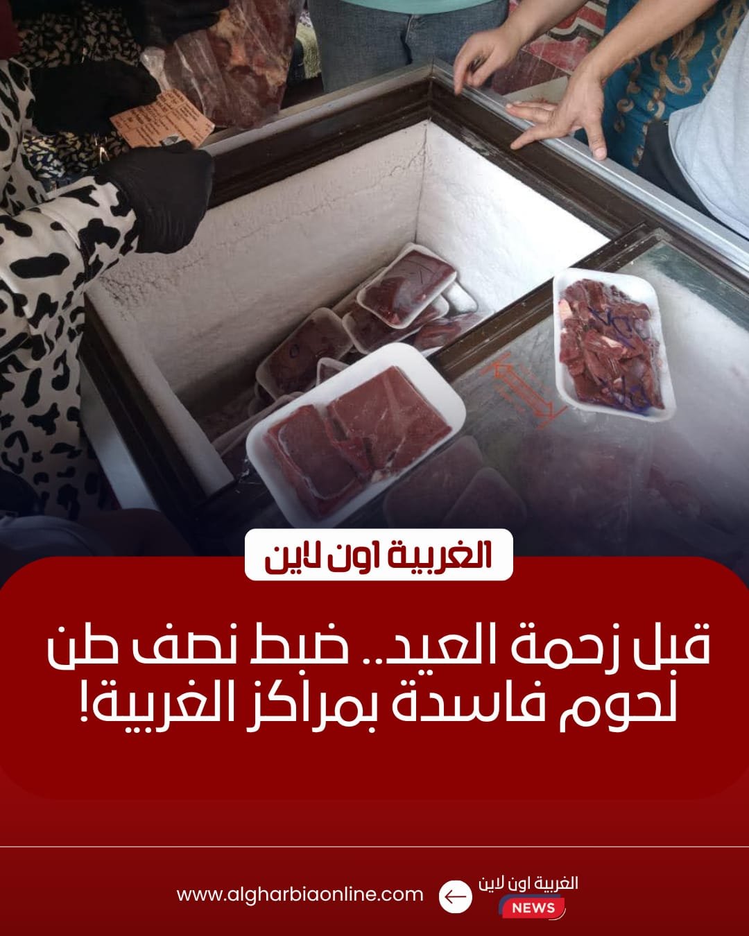 ضبط نصف طن لحوم ودواجن فاسدة وتحرير 83 محضرًا بأسواق الغربية
