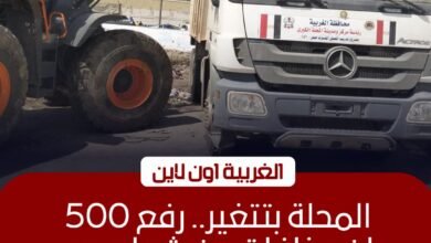 رفع 500 طن مخلفات بحي ثان المحلة استجابة لشكاوى الأهالي