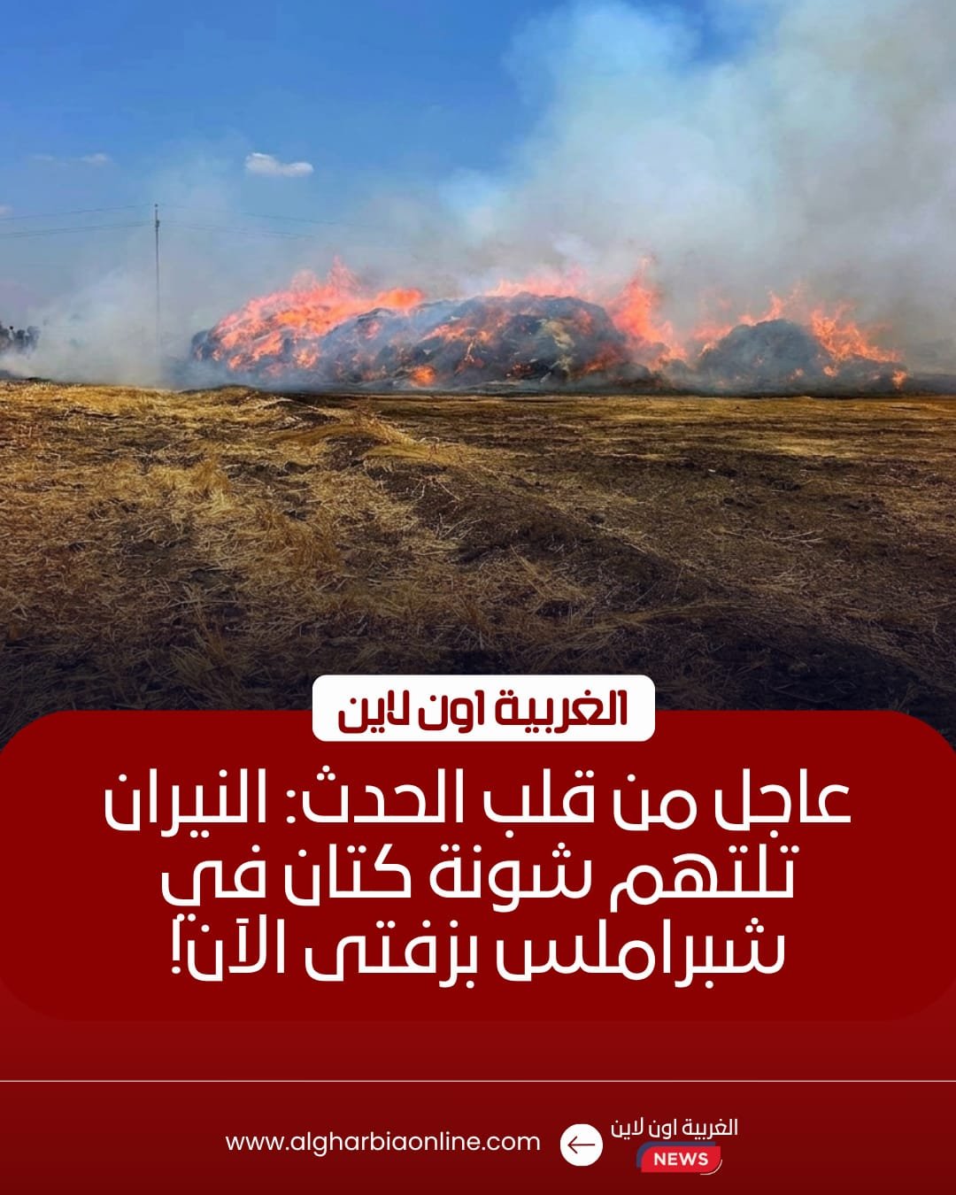 السيطرة على حريق هائل داخل شونة كتان بقرية شبراملس في زفتى