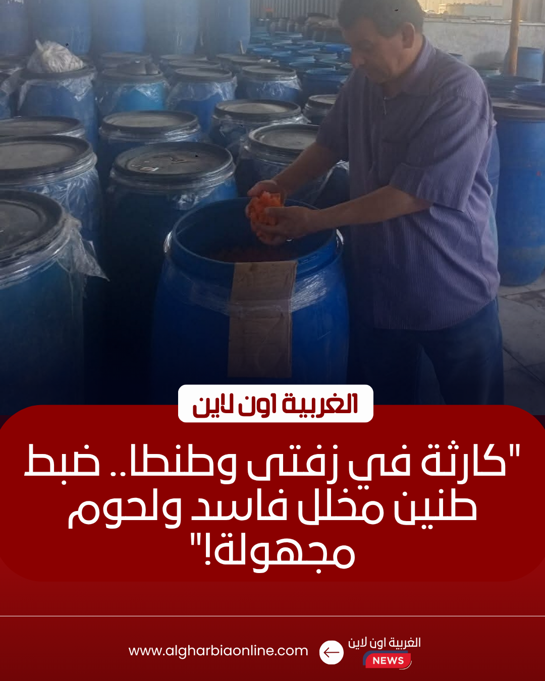 ضبط 2 طن مخللات ولحوم فاسدة في الغربية خلال حملة مكبرة