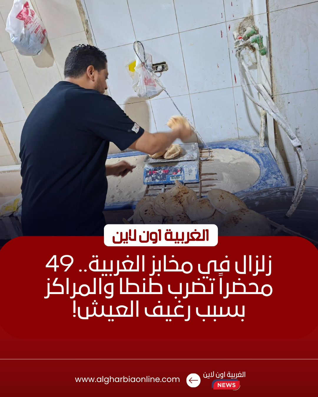 تحرير 49 محضرًا لمخابز بلدية في حملة موسعة بالغربية