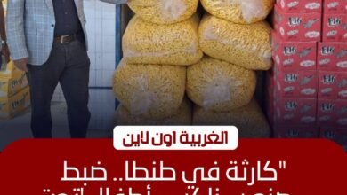 ضبط 11 ألف عبوة سناكس مجهولة المصدر داخل مصنع غير مرخص بطنطا