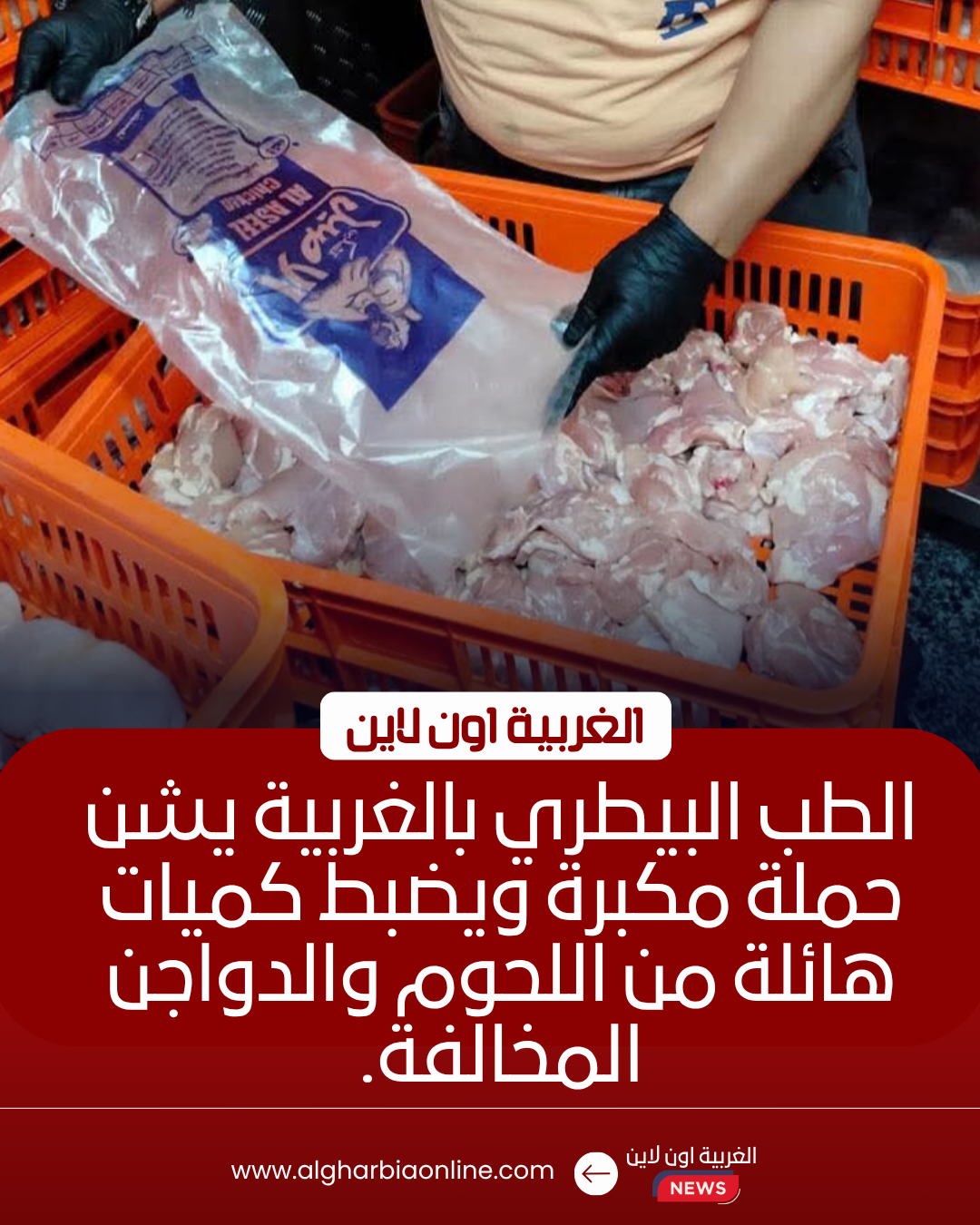 ضبط 750 كجم لحوم فاسدة وتحرير 13 محضرًا بمراكز الغربية