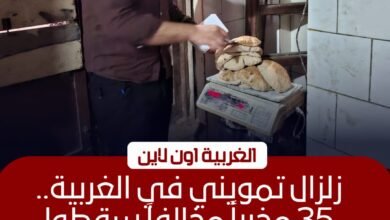 تحرير 35 محضرًا لمخابز في قطور وكفر الزيات والمحلة بالغربية