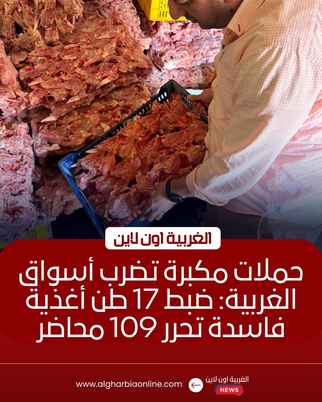 ضبط 18 طن لحوم فاسدة وتحرير 109 محاضر بالغربية